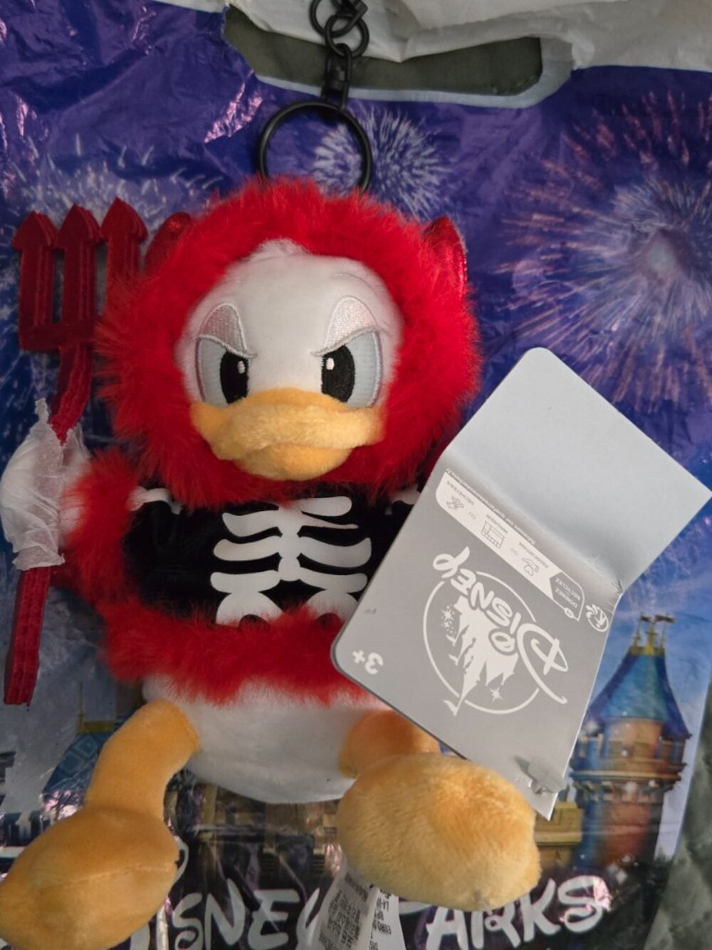 DISNEY PARKS JAPAN 2026 HALLOWEEN DONALD DUCK EVIL KEYCHAIN PLUSH